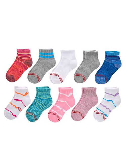 Girls Hanes Originals Ultimate 10-Pack Moisture Wicking Ankle Socks