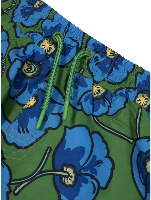 Kenzo Kids floral-print cotton swimming shorts