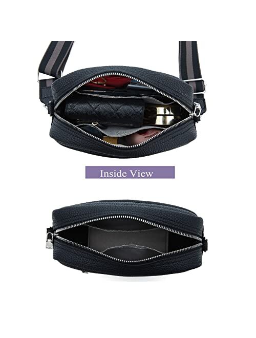 DIVCIDLC Small Crossbody Bag with Wide Guitar Strap Camera Purse Shoulder Handbag Satchel