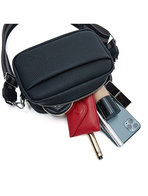 DIVCIDLC Small Crossbody Bag with Wide Guitar Strap Camera Purse Shoulder Handbag Satchel