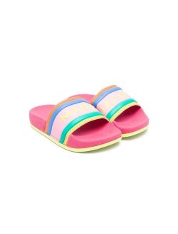 Kids rainbow rubber-sole slides