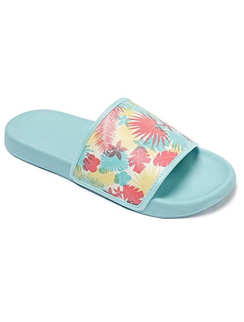 Veittes Kid's Girl Boy Pool Slide Sandals, Slip On Bling Bath Shower Beach Sliders for Younger Older Children.