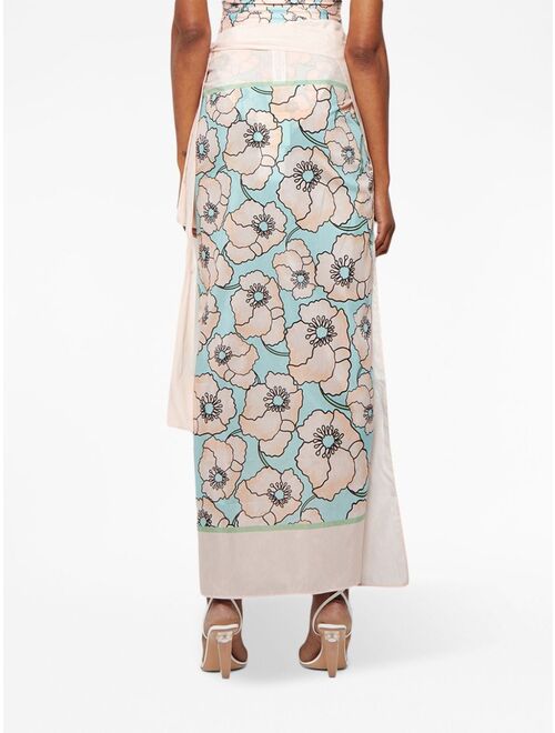 Agua By Agua Bendita floral-print wrap-design skirt