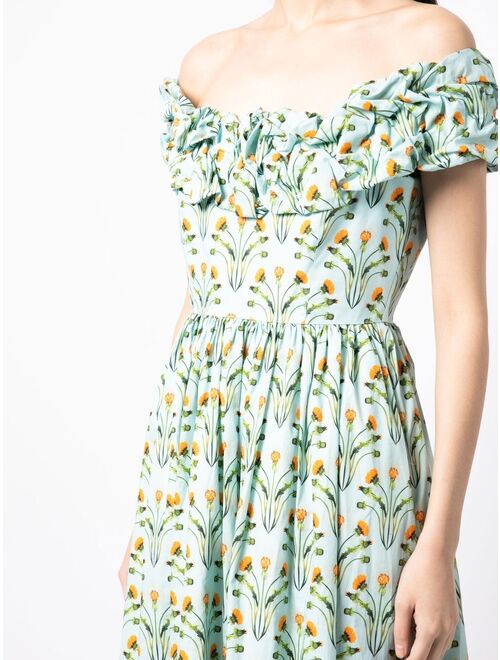 Agua By Agua Bendita floral-print off-shoulder dress