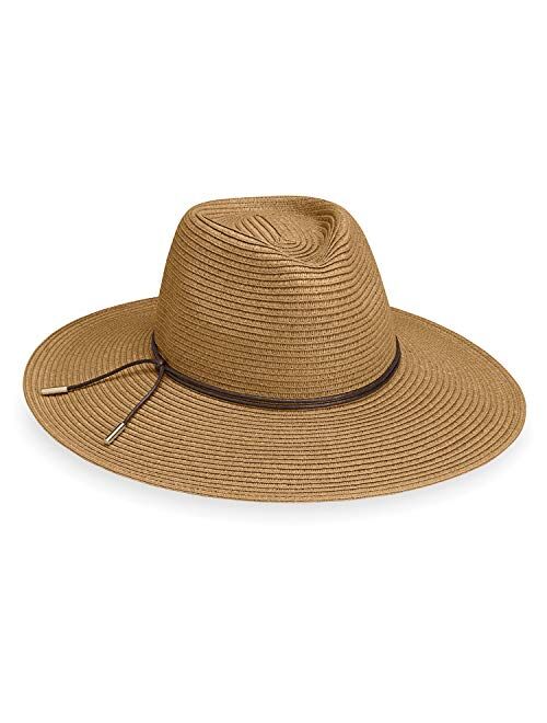 Wallaroo Hat Company Womens Montecito Sun Hat UPF 50+, Broad Brim, Elegant Style, Designed in Australia.