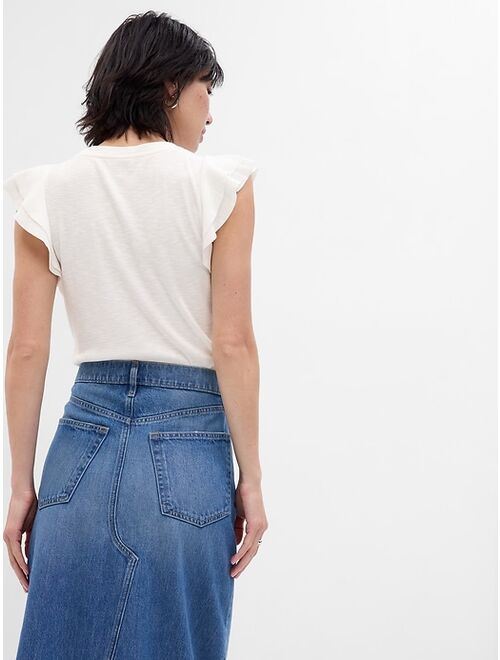 Gap Essential Rib Flutter Sleeve T-shirt