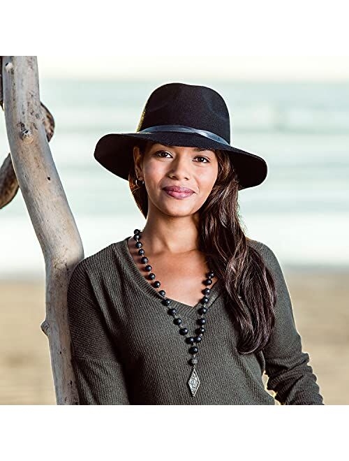Wallaroo Hat Company Womens Petite Aspen Fedora UPF 50+ 100% Australian Wool Felt Adjustable Packable Small