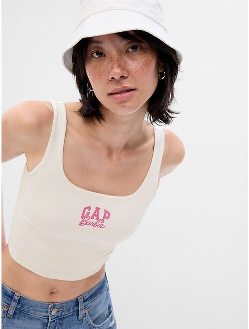 Gap Barbie Adult Arch Logo Cropped Tank Top