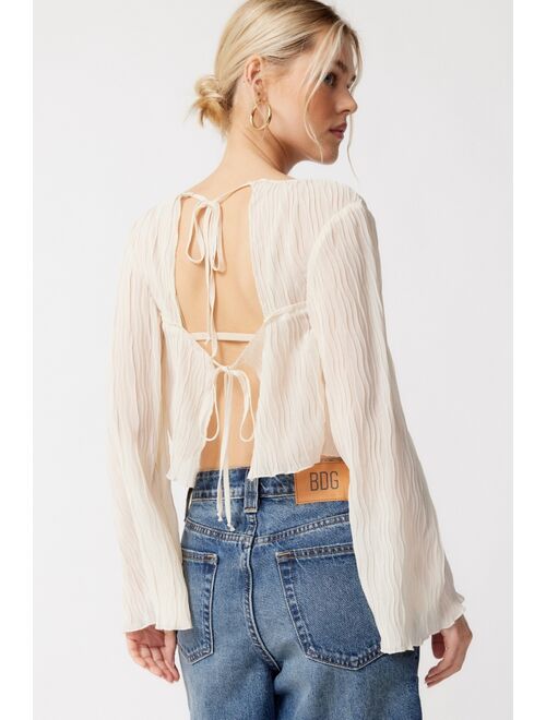 Urban Outfitters UO Orion Plisse Tie-Back Top