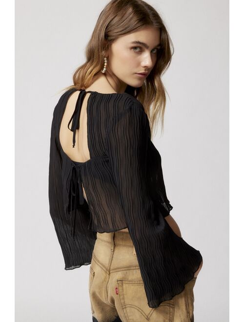 Urban Outfitters UO Orion Plisse Tie-Back Top