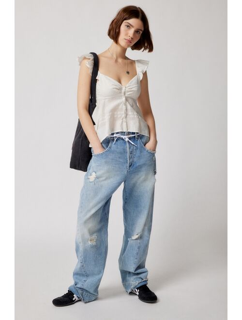 Urban Outfitters UO Ciara Textured Babydoll Top