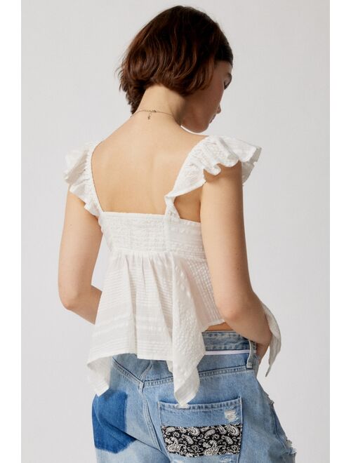 Urban Outfitters UO Ciara Textured Babydoll Top