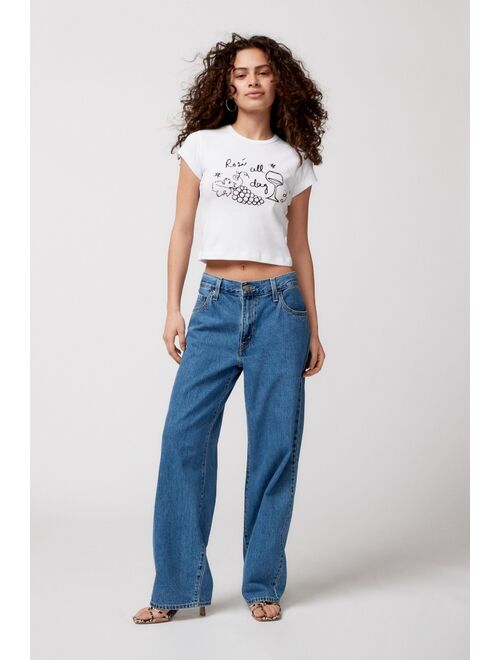Urban Outfitters Rose All Day Doodle Baby Tee