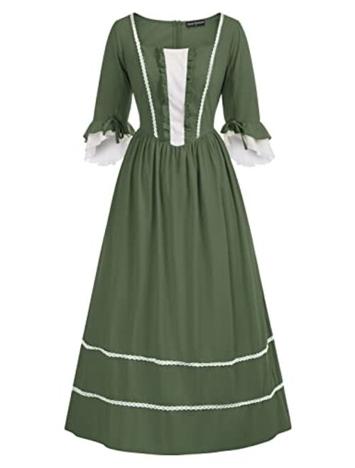 Scarlet Darkness Women Pioneer Colonial Costume Prairie Civil War Dresses