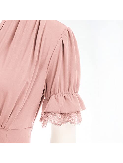 Scarlet Darkness Women Pencil Dress Midi Business Dress Cocktail Party Funeral Office Work