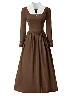 Colonial Dress for Women Modest Prairie Pioneer Costume Outfits