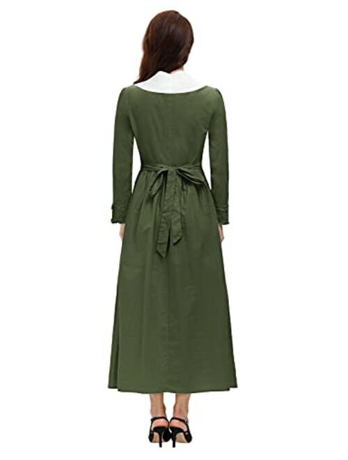 Scarlet Darkness Colonial Dress for Women Modest Prairie Pioneer Costume Outfits