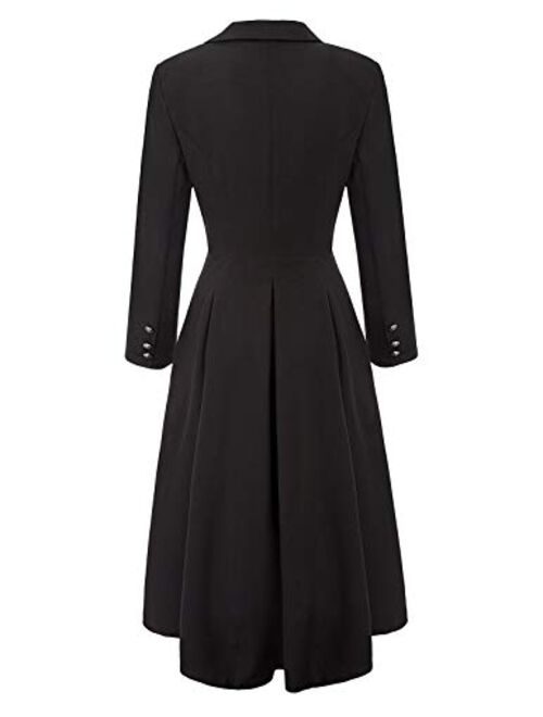 Scarlet Darkness Women Gothic Asymmetrical Coat Long Sleeve Ruffle High-low Coat