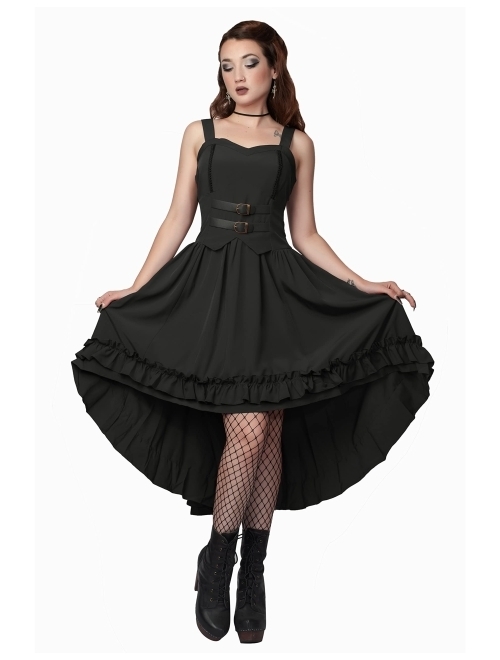 Scarlet Darkness Renaissance Dress for Women Hi-Low Hem Gothic Steampunk Dresses