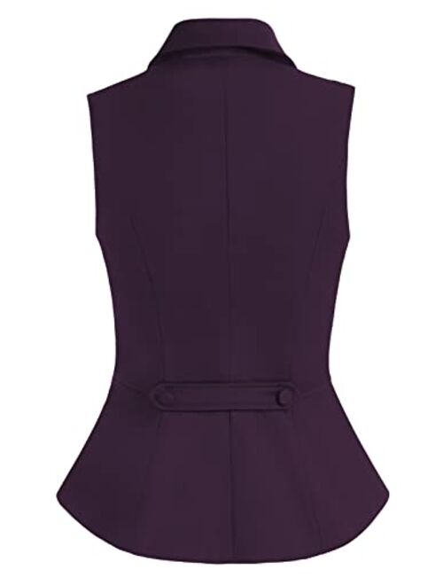 Scarlet Darkness Women Victorian Vest with Pockets Dressy Vintage Waistcoat Vest