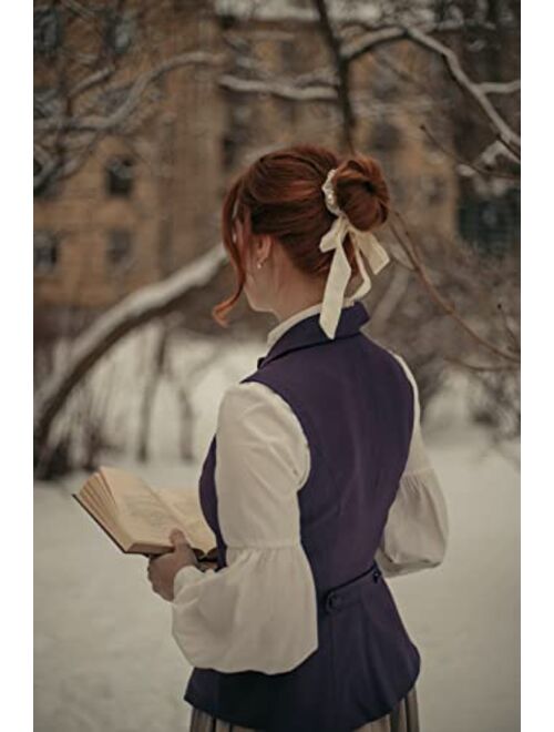 Scarlet Darkness Women Victorian Vest with Pockets Dressy Vintage Waistcoat Vest