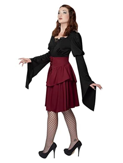 Scarlet Darkness Tiered Ruffle Skirts for Women Medieval Steampunk Midi Skirt