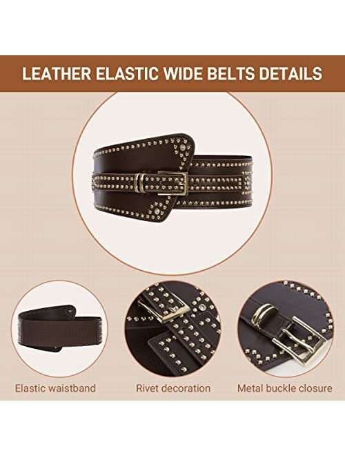 Scarlet Darkness Womens Steampunk Corset Belt Leather Elastic Wide Waist Belts Costume Belt S-2XL