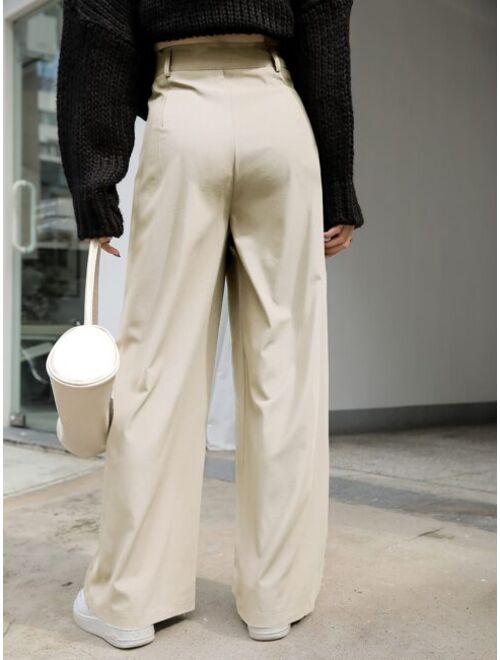 DAZY High Waist Fold Pleated Pants