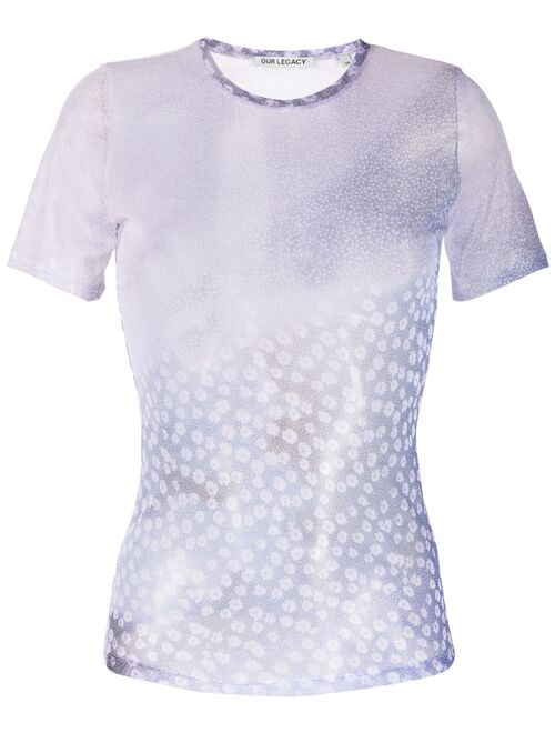 OUR LEGACY sheer floral-print T-shirt