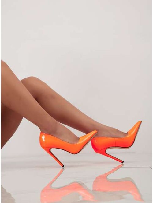 Lux-Girl Shoes Point Toe Stiletto Heeled Court Pumps