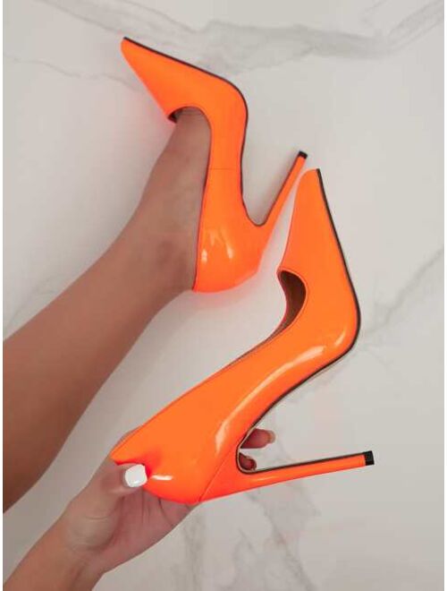Lux-Girl Shoes Point Toe Stiletto Heeled Court Pumps