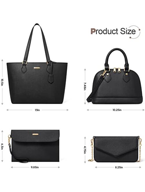 Bagsure Handbag Set, Purse Sets for Women, Tote Bag 4 pcs, Fashion Purse Sets Women's Handbags The Tote Bag Handbags Sets