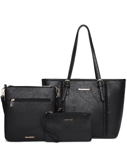 Fashion 3 pcs Handbag Set Leopard Print Tote Bag Conceal Carry Purse for Women