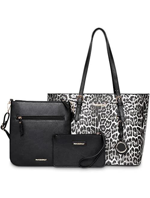 Montana West Fashion 3 pcs Handbag Set Leopard Print Tote Bag Conceal Carry Purse for Women