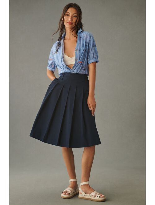 Pilcro Embroidered Short-Sleeve Surf Shirt