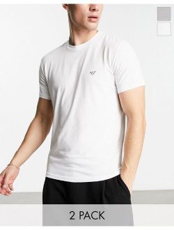 Bodywear 2 pack lounge t-shirts in white