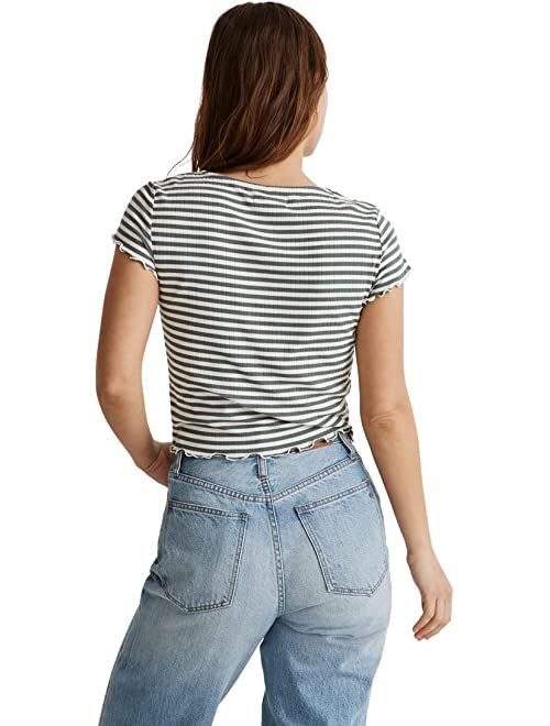 Madewell Maya V-Neck Button Front Tee