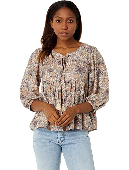 Lucky Brand Printed Peasant Blouse