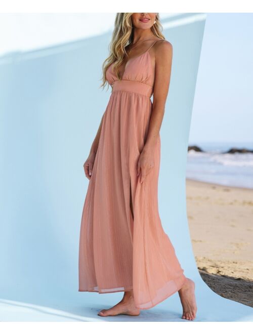CUPSHE Women's X Madison Beach Wedding Yours Forever Lace-Up Maxi Dress