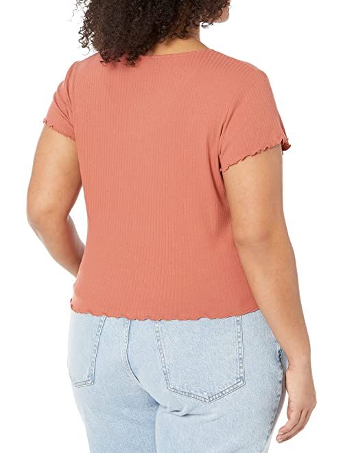 Madewell Maya V-Neck Button Front Tee