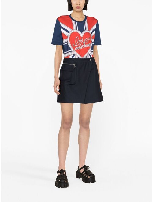 Love Moschino Flag & Heart jersey T-shirt