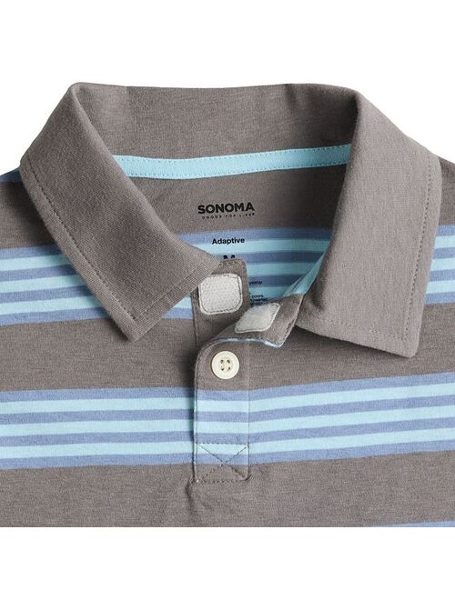 Boys 8-20 Sonoma Goods For Life Adaptive Easy Dressing Striped Polo