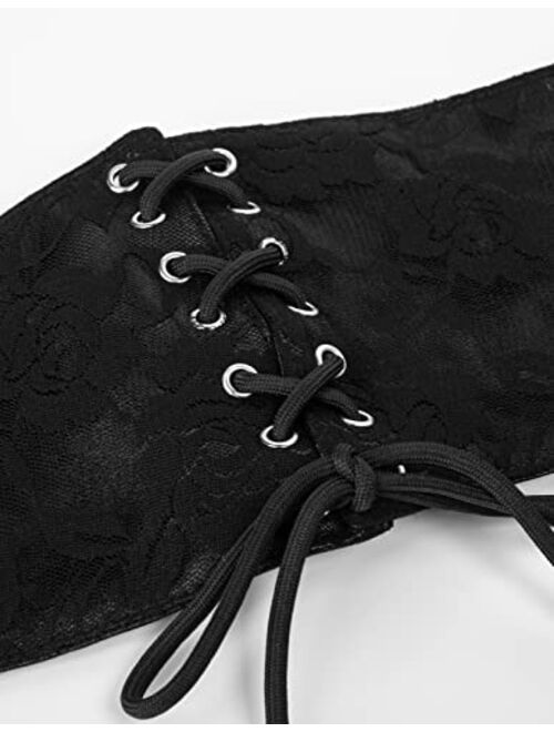Scarlet Darkness Women's Renaissance Stretch Belt Lace Overlay Front Waist Cinch Belts