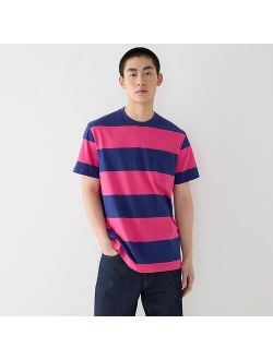Relaxed premium-weight cotton no-pocket T-shirt in stripe