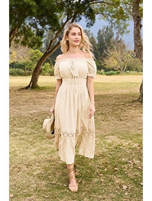 Scarlet Darkness Renaissance Dress for Women Maxi Long Summer Flowy Boho Dresses