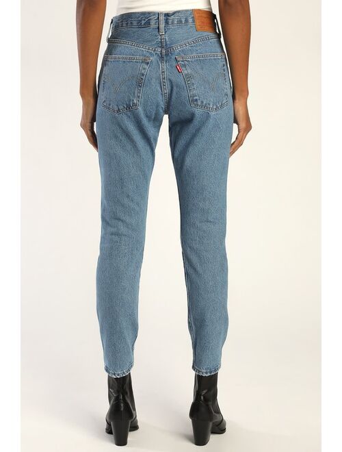 Levi's 501 Skinny Distressed Medium Wash Denim Jeans