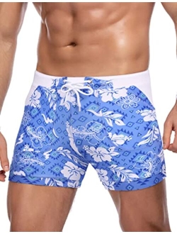 Men's Swimsuit Camo Quick Dry Mens Swimming Shorts Trunks with Pockets
