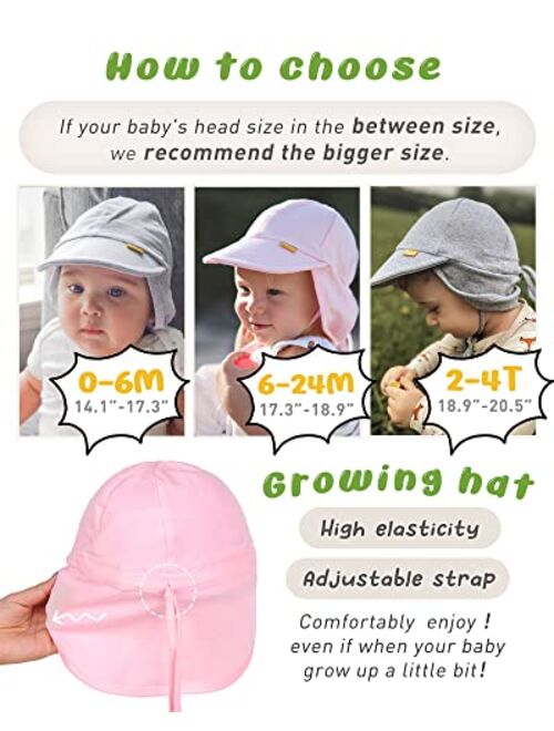 FURTALK Baby Sun Hat UPF 50+ UV Ray Sun Protection Cotton Toddler Hats for Boys Girls Rose Pink