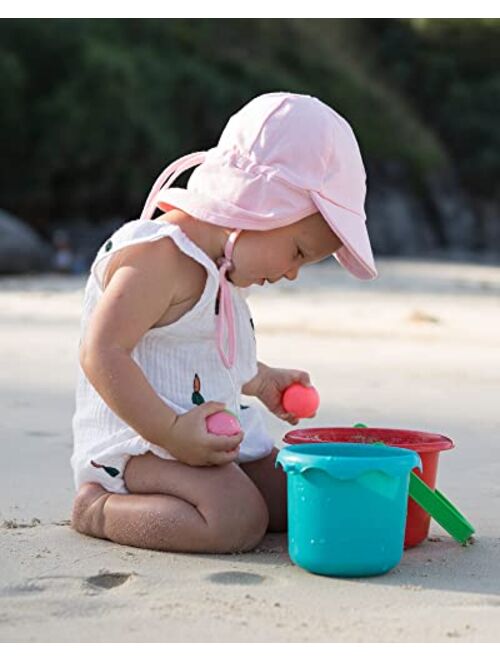 FURTALK Baby Sun Hat UPF 50+ UV Ray Sun Protection Cotton Toddler Hats for Boys Girls Rose Pink