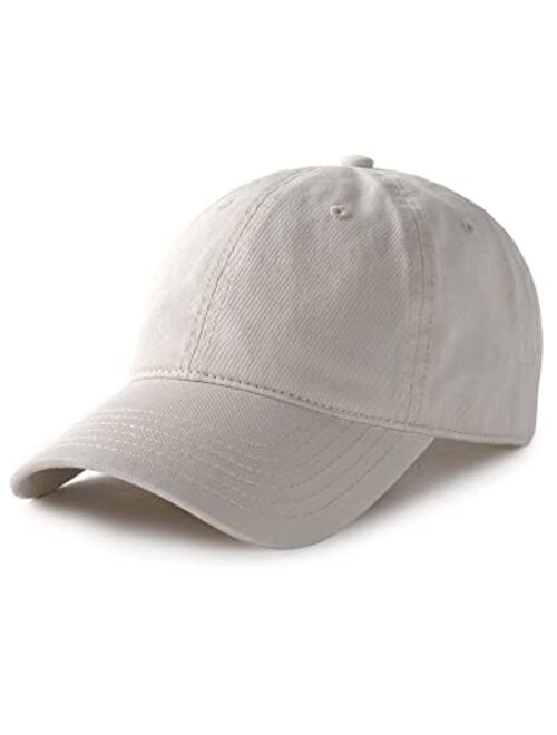 Furtalk Men and Women Vintage Washed Distressed Cotton Baseball Cap Plain Blank Adjustable Classic Baseball Hat Cap